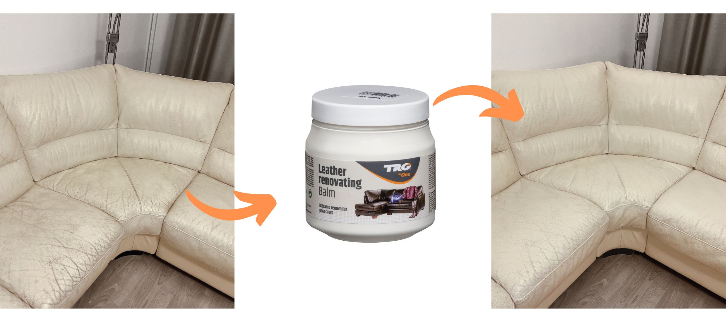 Bílý Krém na bílé kožené sedačky 101 White Leather Renovating Balm TRG